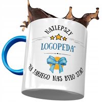 Kubek Błękitny Dla Logopedy Najlepszy Logopeda Z Nadrukiem Ze Zdjęciem