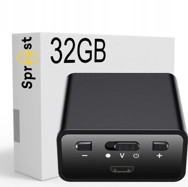 DYKTAFON SZPIEGOWSKI MINI CYFROWY PODSŁUCH MAŁY PENDRIVE 32GB SŁUCHAWKI zdjęcie 1