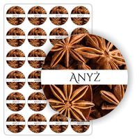 NAKLEJKI anyżowe samoprzylepne kolorowe ANYŻ słoik przetwory 24szt.