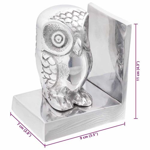 Podpórki do książek 2 pcs Srebrny 7 x 9 x 11 cm Aluminium na Arena.pl