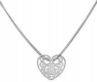 Naszyjnik celebrytka srebrna 925 Ażur Serce 42+4cm