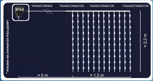 LAMPKI KURTYNA druciki mikro LED 8 FUNKCJI WEW/ZEW na Arena.pl