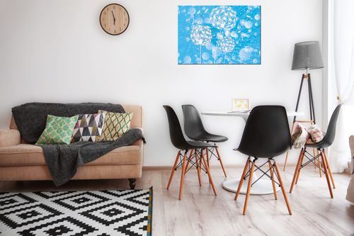 Obraz 70X50 Dmuchawce Abstrakcja Błękitne Tle na Arena.pl