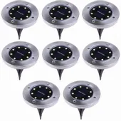 8x Lampa SOLARNA Ogrodowa LED Wbijana Najazdowa gruntowa