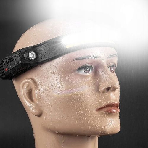 LATARKA CZOŁOWA CZOŁÓWKA LED NA GŁOWĘ LAMPKA AKUMULATOROWA COB CZUJNIK RUCH na Arena.pl