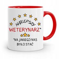 Kubek Czerwony Weterynarza Najlepszy Weterynarz Z Nadrukiem Ze Zdjęciem