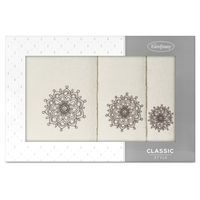 Komplet ręczników 3 cz. ROSETTE Eurofirany biały grafitowy