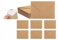 Koperty Ozdobne Na Zaproszenia Brązowe Kraft Naturalne 50 Sztuk 16X11Cm