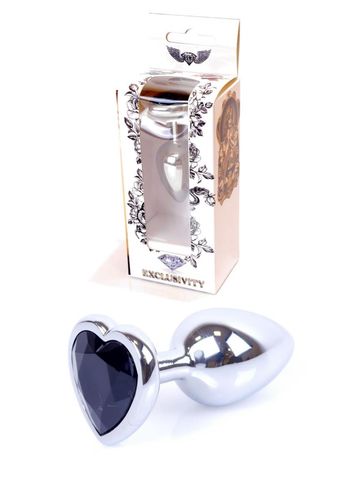 Plug-Jewellery Silver  Heart Plug- Black na Arena.pl