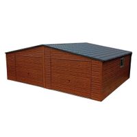 Garaż blaszany 7x5 dwustanowiskowy z blachodachówką Montaż gratis