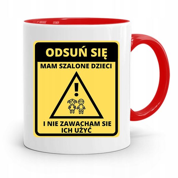 Kubek Czerwony Prezent Dla Mamy Mam Szalone Dzieci Z Nadrukiem Ze Zdjęciem zdjęcie 1