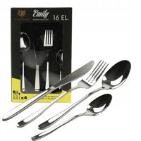 SZTUĆCE ZESTAW KOMPLET SZTUĆCÓW 16 EL DLA 4 OSÓB połysk