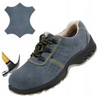 Buty robocze męskie PÓŁBUTY Skórzane Zamszowe BHP Lekkie z PODNOSKIEM S1