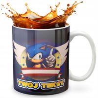 KUBEK 330ml GRAFIKA PREZENT ŚWIĘTA WZÓR - GRA SONIC + IMIĘ