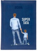 KALENDARZ A4 2026 DZIENNY PLANER Z NADRUKIEM PREZENT TEKST SUPER TATA