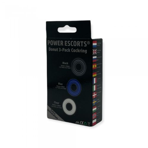 ring donut cockring 3 pack 3 colors blue/clear/black na Arena.pl