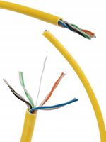 Kabel UTP Lanberg 100Mb/s 305m drut CCA żółty