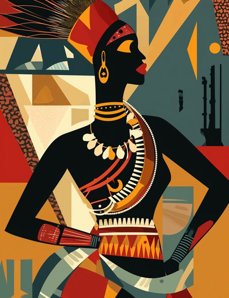 Plakat 50x65cm Afrykańska Mozaika zdjęcie 1