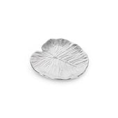 Patera dekoracyjna z wytłoczeniami Liść KALINA 16x16x2 srebrna