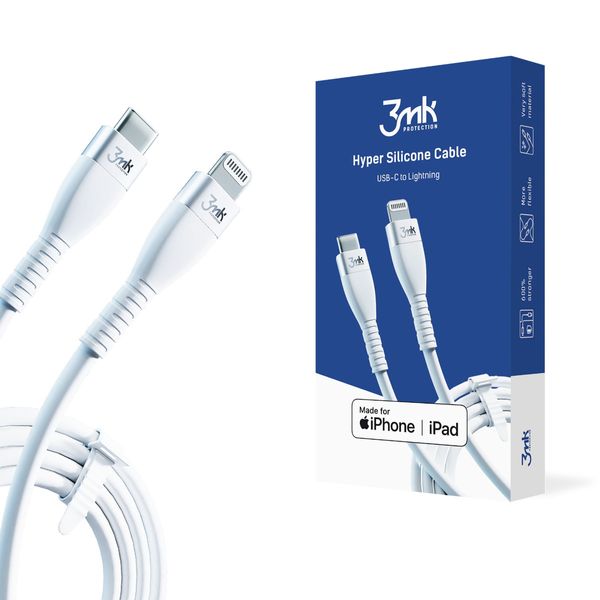 3mk Kabel iPhone Hyper Silicone Cable Typ C - Lightning 20W 3A zdjęcie 1