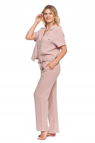 Moraj Długa Bardzo delikatna Piżama Damska z Muślinu Beżowa 5000-008 M na Arena.pl