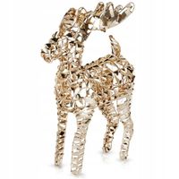 Renifer ŚWIĘCĄCY złoty ozdobny dekoracyjny figurka świąteczna 50 LED 37 cm