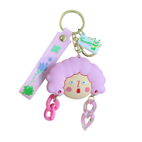 brelok do kluczy głowa loki róż brl280