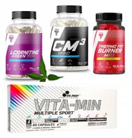 ZESTAW ODŻYWEK KREATYNA SPALACZ WITAMINY RZEŹBA SZYBKIE EFEKTY + PLANY