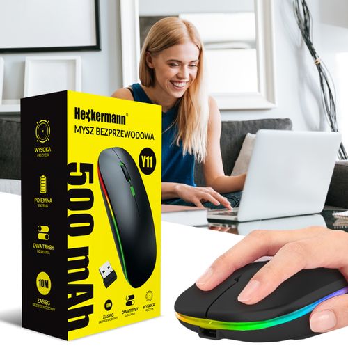 MYSZKA BEZPRZEWODOWA NA BLUETOOTH USB MYSZ KOMPUTEROWA DO LAPTOPA RGB na Arena.pl