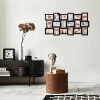 DUŻA RAMKA NA ZDJĘCIA 10x15 MULTI FOTO 18 ZDJĘĆ CZARNA KOLAŻ NA ŚCIANĘ 3D