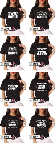 KOSZULKA DAMSKA BLUZKA BAWEŁNIANA T-SHIRT Z TWOIM WŁASNYM NADRUKIEM NAPISEM na Arena.pl