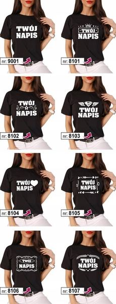 KOSZULKA DAMSKA BLUZKA BAWEŁNIANA T-SHIRT Z TWOIM WŁASNYM NADRUKIEM NAPISEM zdjęcie 4