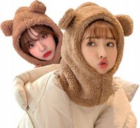 Czapka Komin Na Szyję Ciepły Ocieplany Z Uszami