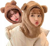 Czapka Komin Na Szyję Ciepły Ocieplany Z Uszami