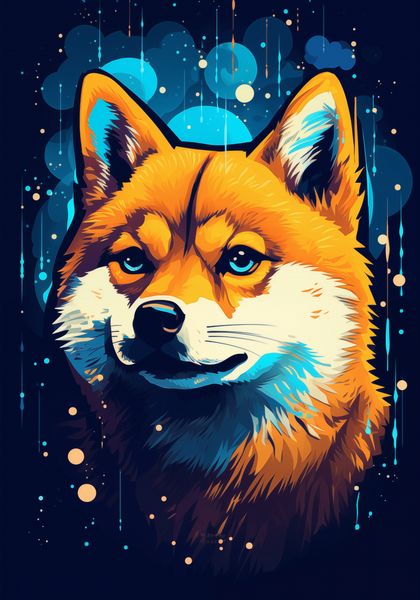 Plakat 70x100cm Lisek w Kosmosie zdjęcie 1