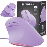 Myszka przewodowa wertykalna Natec Crake 2 Pro sensor optyczny fioletowa