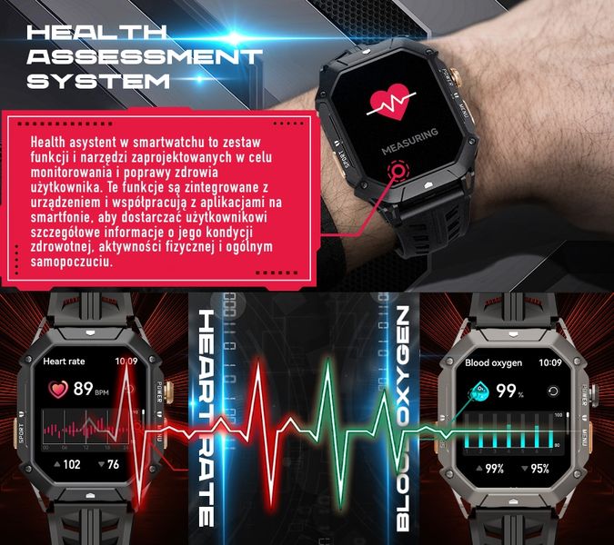 smartwatch męski rubicon rncf24-2 grey zdjęcie 5