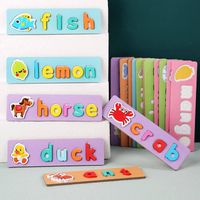 Układanie i literowanie - drewniana układanka edukacyjna