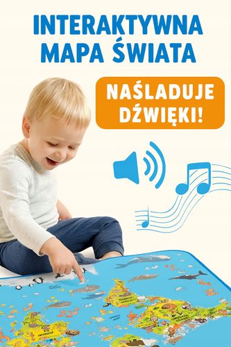 INTERAKTYWNA MAPA ŚWIATA ZWIERZĄT DOTYKOWA MATA EDUKACYJNA MÓWI PO POLSKU na Arena.pl