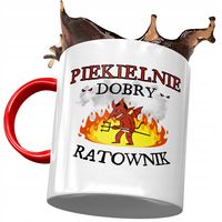 Kubek Czerwony Dla Ratownika Piekielnie Dobry Z Nadrukiem Ze Zdjęciem