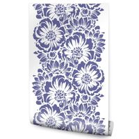 TAPETA DO SALONU SYPIALNI KWIATY ORNAMENTY STYL FOLKLOR DEKORACJA NA ŚCIANĘ