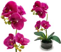 SZTUCZNY STORCZYK W DONICZCE SILIKONOWY FIOLETOWY ORCHIDEA ROŚLINA