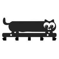 Metalowy wieszak ścienny na ręczniki ubrania klucze loft KOTEK czarny