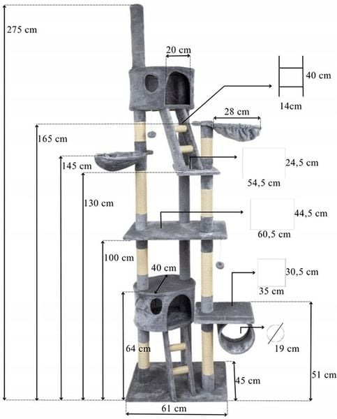 DRAPAK SUFITOWY DLA KOTA WYSOKI DUŻY REGULOWANY zdjęcie 4