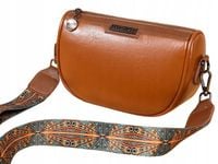 Torebka BRĄZOWA Klasyczna POJEMNA Damska Nerka na Ramię Pasek Wzorki