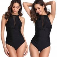 STRÓJ KĄPIELOWY JEDNOCZĘŚCIOWY MONOKINI KOSTIUM WYSZCZUPLAJĄCY SIATECZKA XL