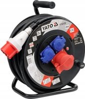 YATO PRZEDŁUŻACZ BĘBNOWY SIŁOWY ZWIJANY 25M 3x2,5MM 230/400V 3 GNIAZDA