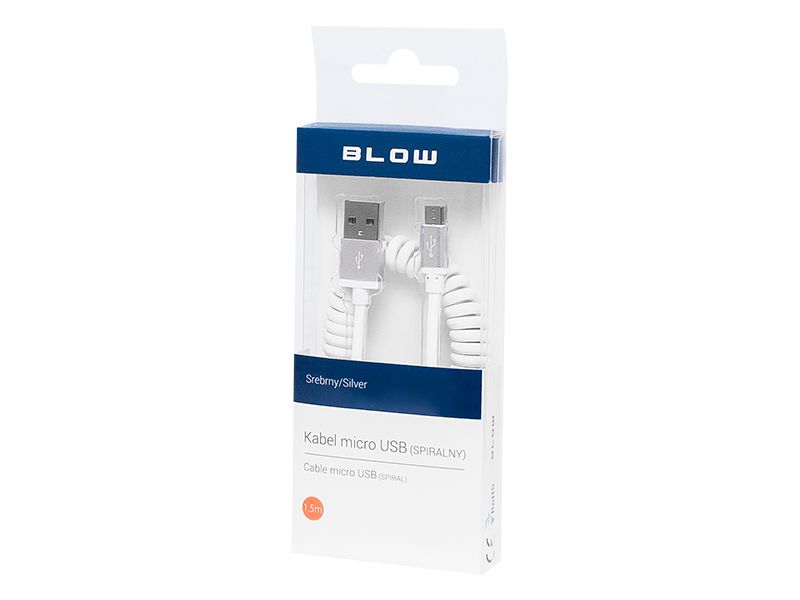 Przyłącze USB A - micro B 1,5m spirala zdjęcie 1
