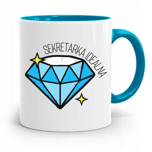 Kubek Błękitny Prezent Dla Sekretarki Idealna Z Nadrukiem Ze Zdjęciem na Arena.pl