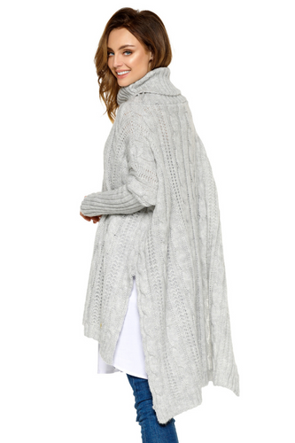 Moherowy sweter golf oversize jak ponczo na Arena.pl